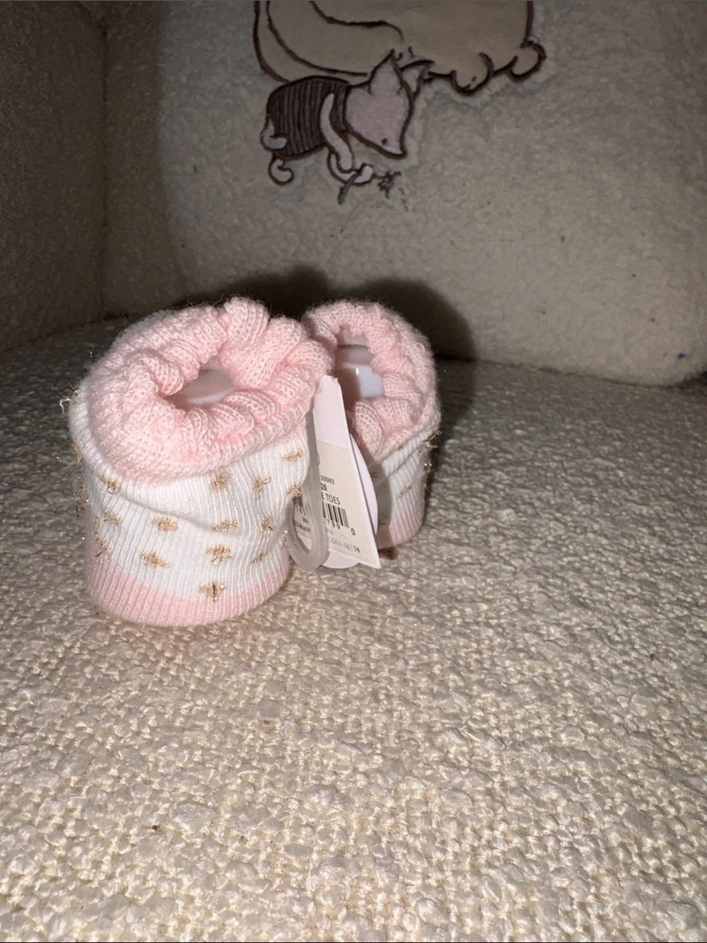 Unicorn Baby Socks - Pink and White mudpie